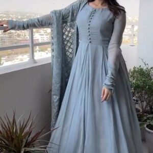 red anarkali kurti set